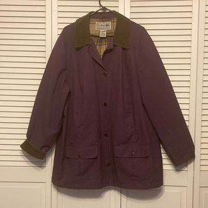 L.L. Bean Wine Barn Coat Brown Corduroy Collar and Cuffs Size 3X